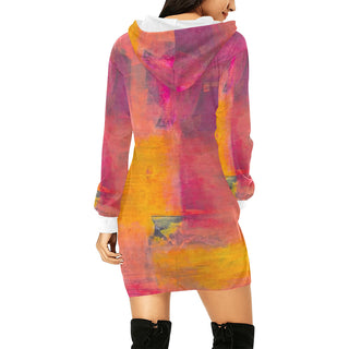 FARBKLANG Hoodie-Kleid von REBL ART, Rückseite mit Kapuze