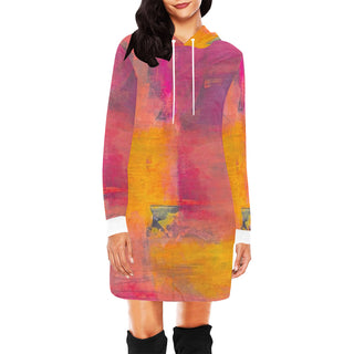 FARBKLANG Hoodie-Kleid von REBL ART, Vorderseite mit Kapuze und Kordel