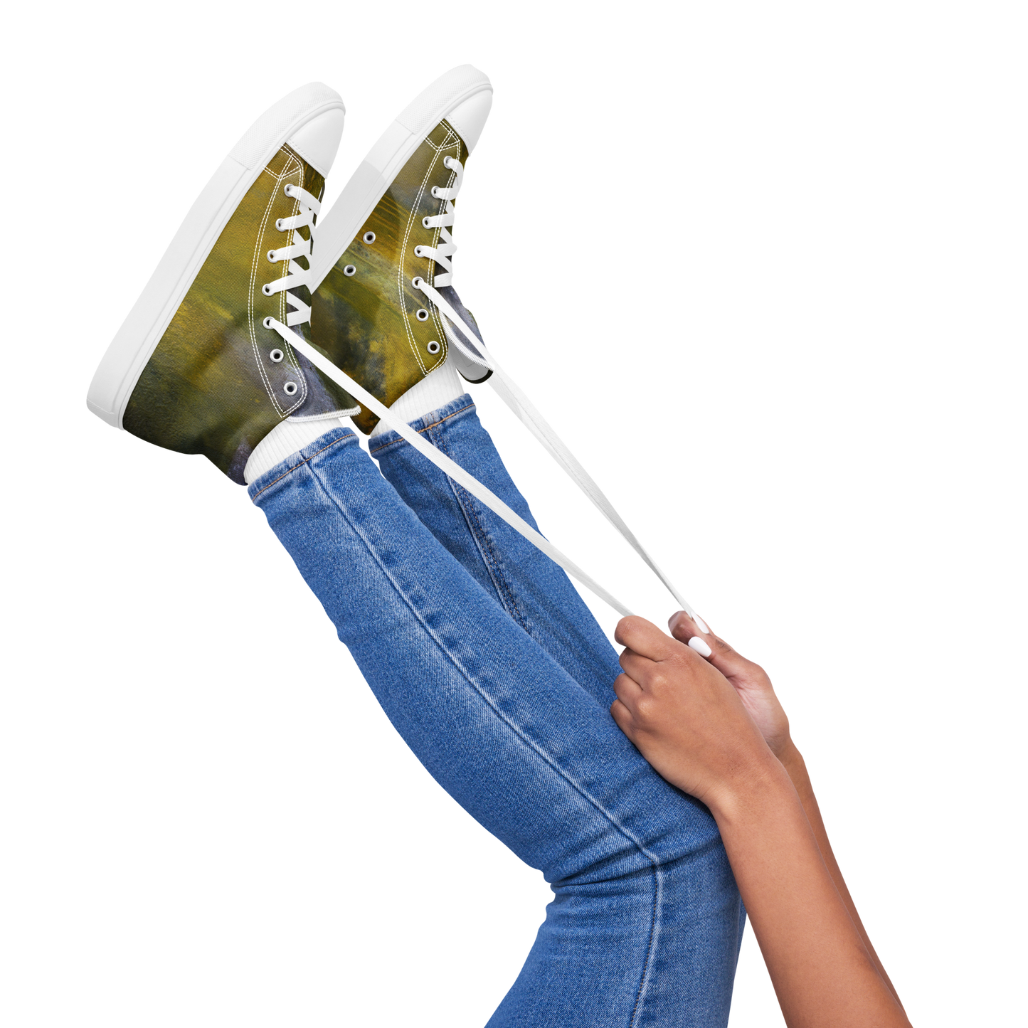 ERDGRÜN High-Top Leinenschuhe für Damen
