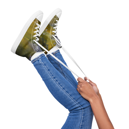 ERDGRÜN High-Top Leinenschuhe für Damen